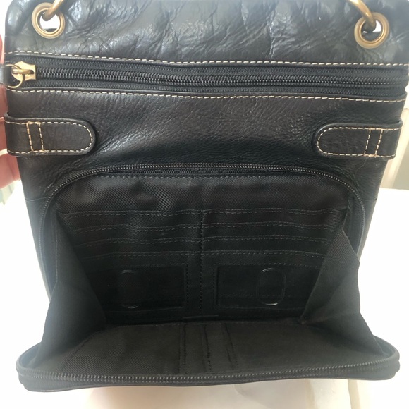 Fossil Black Leather Crossbody Bag - Picture 2 of 4